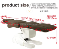 Table de massage électrique MOOLIN de qualité supérieure avec 3/4 moteurs, réglable, pour tatouage, soins spa, et esthétique faciale