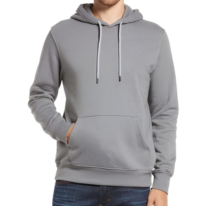 Sweat à capuche en coton pour homme, coupe classique, tissu French Terry, décontracté, avec poche avant, pour l'hiver - Product Image 1