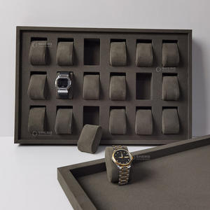 Bandeja de exhibición de relojes de alta gama Shero, material MDF con forro de microfibra suave, color personalizado para colección de relojes de lujo. - Product Image 1