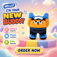 Peluche Mascotte Personnalisée pour Athlètes de Fitness, Jouet en Peluche Brodé OEM ODM pour Clubs Sportifs et Articles Promotionnels de Gym