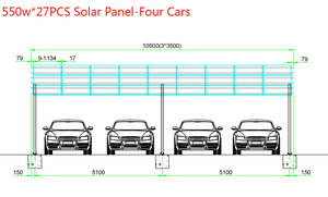 Abri d'auto solaire en aluminium HF Abri d'auto étanche Structure solaire Abri d'auto solaire de montage - Product Image 4