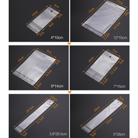 Sacs en plastique transparents OPP personnalisés avec impression de logo, pour bijoux, boucles d'oreilles, colliers, cheveux, sacs en plastique autocollants