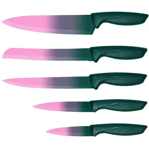 Cuchillo de cocina TOALLWIN, cuchillos de cocina, cortador de cocina, mango de PP colorido, juego de cuchillos de cocina de acero inoxidable, cuchillos de cocina