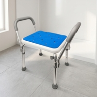 Chaise de douche ZS CARE KY-1105A-1 avec accoudoirs de sécurité pour salle de bain et toilettes, support de mobilité pour personnes à mobilité réduite, robuste et légère, capacité 150 kg