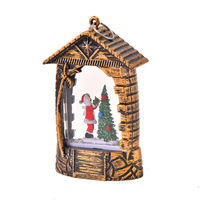 Dessin animé décorations de noël rempli d'eau cocotier maison veilleuse intérieur atmosphère lumineuse ornements pour décor