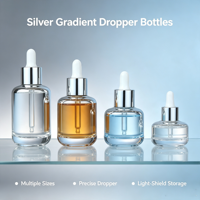 Botol Tetes Kaca Isi Ulang 15ml 30ml 50ml dengan Logo Kustom Grosir untuk Minyak Esensial, Cairan Serum, Kosmetik