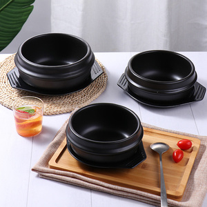 Tazón coreano Bibimbap de cerámica premium, olla de piedra para arroz mixto, cacerola comercial para fideos de arroz, tazón para sopa de <span class=keywords><strong>algas</strong></span> con bandeja de melamina - Product Image 2