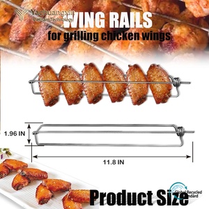 Stainless Steel BBQ Skewers For Chicken Wings <b>Grill</b> Accessories <b>Outdoor</b> Cooking Tools - Product Image 2