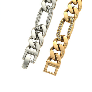 <span class=keywords><strong>Bracelet</strong></span> gourmette cubaine plaqué or 18 carats pour hommes, en acier inoxydable, style hip-hop, bijoux de <span class=keywords><strong>luxe</strong></span> pour fêtes, vente en gros - Product Image 3