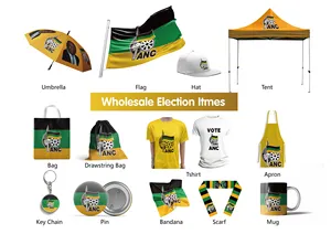 Huiyi Hệ Thống Chuyên Nghiệp Nam Phi Các Mặt Hàng Bầu Cử Chất Lượng Cao Bán Buôn Nam Phi ANC Chiến Dịch Bầu Cử Cờ