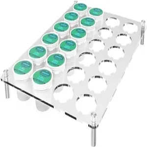 Acryl Kaffee pad halter, Kaffee pad Organizer für K-Tasse, Kaffee pads Tablett Schubladen einsatz für Büro, Zuhause oder Küche (24 Löcher)