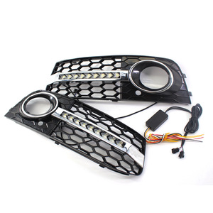Kit de Rejilla con Luces LED de Circulación Diurna para Audi A4B8, Rejilla de Panal con Luces Antiniebla Modificadas, 2009-2011 - Product Image 1