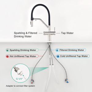 Modern contemporary Luxury Pull Out Function 304 Stainless Steel 4 Way <b>Kitchen</b> Faucet - Product Image 3