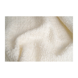 Tela Tweed de Primera Calidad Hecha en Corea, Tejido Texturizado Color Marfil con Detalles de Algodón y Escamas, Textil Tejido Personalizado OEM y ODM - Product Image 3