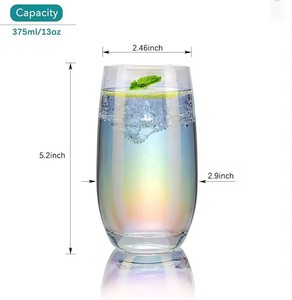 Ensemble de tasses en <span class=keywords><strong>verre</strong></span> <span class=keywords><strong>à</strong></span> boire de l'eau en cristal <span class=keywords><strong>irisé</strong></span> Highball pour l'eau, le jus, les boissons, le <span class=keywords><strong>verre</strong></span> <span class=keywords><strong>à</strong></span> <span class=keywords><strong>vin</strong></span> Mojito - Product Image 5