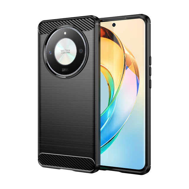 Carbon Fiber Pattern Stylish Brushed Matte TPU Rugged Bumper Back Case for Honor X9B Cover