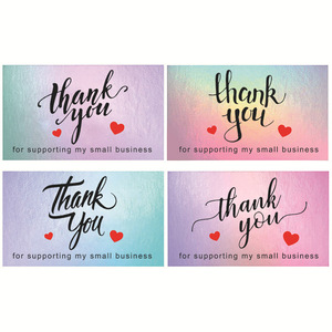 Cartes de remerciement pour petites entreprises, dégradé pastel, logo personnalisé, pour cadeaux et pâtisseries, imperméables - Product Image 1