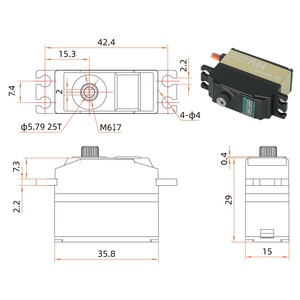 Moteur servo sans noyau Kpower DHV026 28g 6kg de couple, engrenage métallique, <span class=keywords><strong>mini</strong></span> servo pour voiture RC à l'échelle 1/12, petit avion, drone - Product Image 2