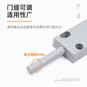 Loquet magnétique réglable en plastique ABS robuste pour portes d'armoires et tiroirs, mécanisme d'ouverture automatique - Product Image 1