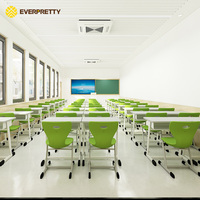 Proyecto educativo llave en mano, solución personalizada integral, conjunto de muebles para el aula, escritorio y silla para estudiantes resistentes