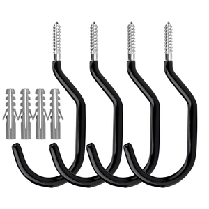 4-Pack Heavy Duty Bike Hook <span class=keywords><strong>Garage</strong></span> Ceiling Wall Mount Bicycle Storage No Drill Large Ceiling Hooks Rubber Coated Hanging Plant - Product Image 5