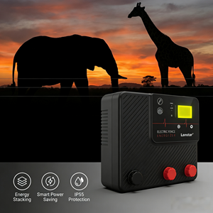 Lanstar LX-P500 100acres d'électrificateur/<span class=keywords><strong>chargeur</strong></span> de clôture de ferme solaire avec impulsion 12KV portée de 50km pour la protection du bétail - Product Image 2
