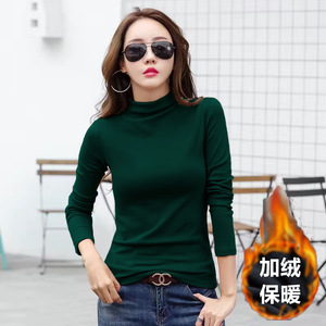 Women's High Neck Long Sleeve Turtleneck Top Solid Color Soft Knit Wear For Autumn Winter Warm Inner Shirt - Product Image 5