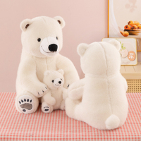 Juguete de Peluche de Oso Polar para Madre e Hijo, Redondo, Bonito y Regordete, Muñeco de Peluche Encantador, Juguete para Niños