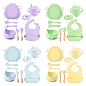 <span class=keywords><strong>THEONE</strong></span> personalizado 9 piezas forma de oveja niños silicona bebé alimentación conjunto bebé cena vajilla plato conjunto para bebé recién nacido - Product Image 2