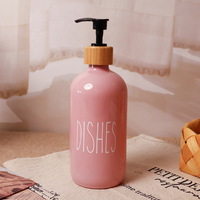 Bouteilles en verre de luxe de 500 ml avec pompe en bois, flacons vides pour lavage des mains, emballage de lotion, flacon de shampoing, douche