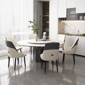 Chaise d'hôtel de luxe moderne italienne nordique en cuir PU rembourrée avec quatre pieds en métal robustes pour un hôtel splendide - Product Image 2