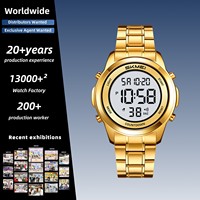 Jam Tangan Digital SKMEI 2701 Pria Wanita Casing Zinc Alloy Tali Baja Tahan Karat 30M Tahan Air Kronograf Alarm Tanggal Hari Lampu EL