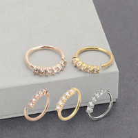 Faux nez Piercing acier inoxydable CZ cerceau nez anneau à la mode Septum Piercing corps bijoux pour les mariages