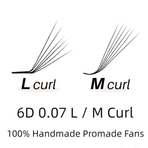 Extensions <span class=keywords><strong>de</strong></span> <span class=keywords><strong>cils</strong></span> en éventail préfabriqués L M 6D 10D, 500 <span class=keywords><strong>cils</strong></span> faits à la main, <span class=keywords><strong>bouquet</strong></span> parfait, fibre PBT coréenne, volume russe - Product Image 5