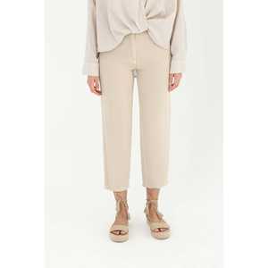 Pantalon en jean large pour femme Ssense, 100% coton, coupe ample, style simple, taille haute, couleur beige - Product Image 2