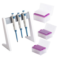 Micropipette monocanal réglable LTT 2-20 µL avec embout jetable, pipette en plastique, outil de transfert de liquide de laboratoire