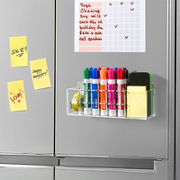 Étagère flottante murale moderne en acrylique personnalisée, présentoir pour marqueurs de réfrigérateur et support magnétique pour tableau blanc