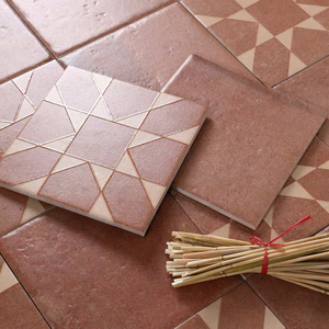 Carreaux de sol en céramique de style pastoral du sud du Fujian, résistants à l'usure, mats, à petits motifs floraux, de style antique, pour salles de bain et salons - Product Image 4