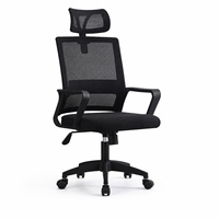 Chaise de bureau ergonomique à dossier haut en maille avec appui-tête, pivotante, pour postes de travail du personnel