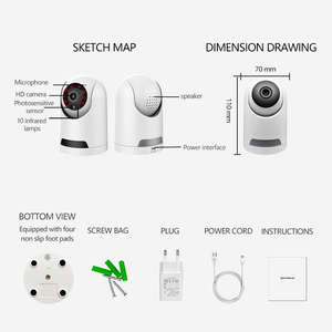 1080P 2MP Wifi PTZ Cámara IP Smart <span class=keywords><strong>Home</strong></span> Audio de 2 vías AI Seguimiento Video Vigilancia Seguridad Baby Monitor Cámaras <span class=keywords><strong>ICSee</strong></span> APP - Product Image 5