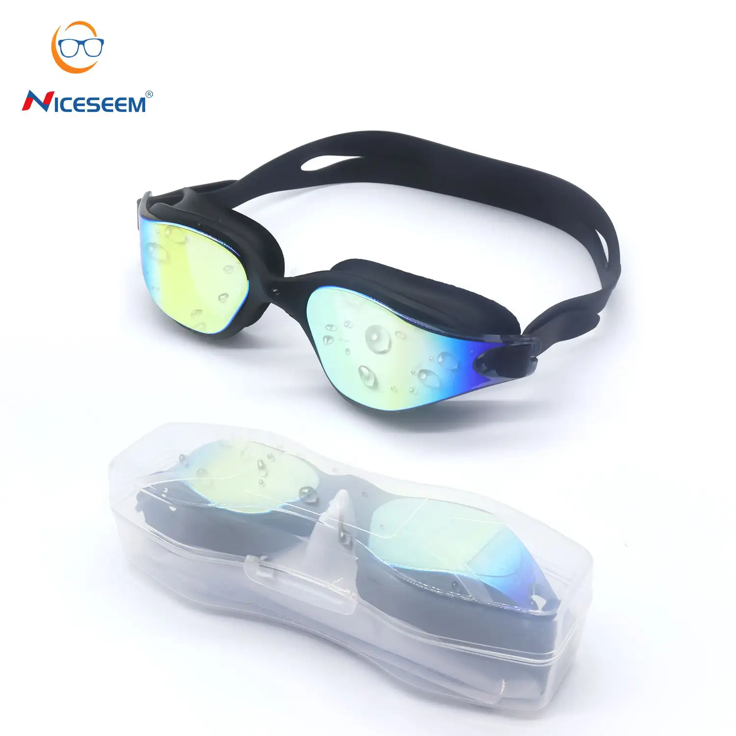 Óculos de proteção para os olhos de natação de silicone para corrida de arena, óculos UV antiembaçantes para adultos, novidade em atacado