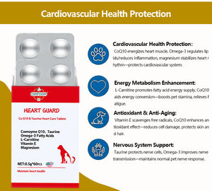 Oem/odm חיות מחמד לב מגן לב co q10 אומגה-3 חומצות שומן ספיגה מהירה ספיגה ללא תבואה טבליות אורגני - Product Image 4