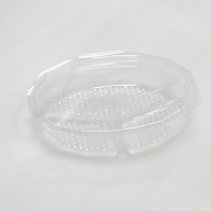 Conteneur à clapet d'emballage en plastique à 3 compartiments jetables pour salade de fruits - Product Image 1