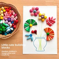 Ensemble de blocs en bois arc-en-ciel à assembler style Instagram, blocs de construction, jouet d'empilage pour bébé, apprentissage précoce éducatif, 0-24 mois