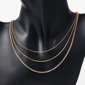 Conjuntos de joyería de moda de mujer de alta calidad OEM collares de cadenas Rolo de oro sólido puro - Product Image 5