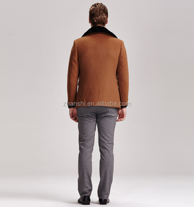 Chaqueta de abrigo de lana mezclada de lana de camello de invierno para hombre de alta calidad 2016 con Cuello de piel - Product Image 4