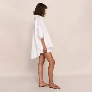 100 % Leinenbekleidung neu Damenbekleidung Set Damen Sommerhemd Set lässig Zwei-teiliges Leinengewand Hemd Leinengewand für Damen