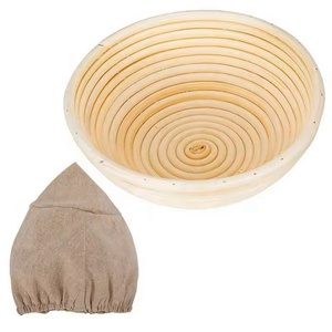 Cesto per lievitazione pane in rattan fatto a mano, rotondo, naturale, con fodera in cotone e lino, all'ingrosso - Utensili per panificazione e pasticceria - Product Image 5