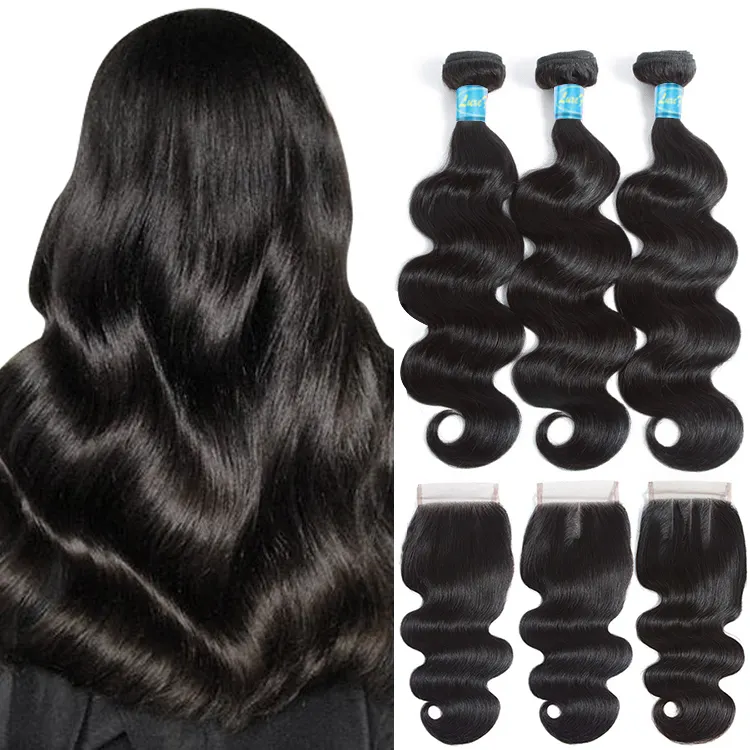 Kbeth Human Hair Extension Body Wave Bundle Grade 12A Virgin Remy 100% Soft Cuticle Aligned Indian One Donor Hair Weft Vendor