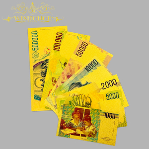 Mooie 7 soorten Italiaanse bankbiljetten, kleur 24K goud, voor verzameling - Product Image 3